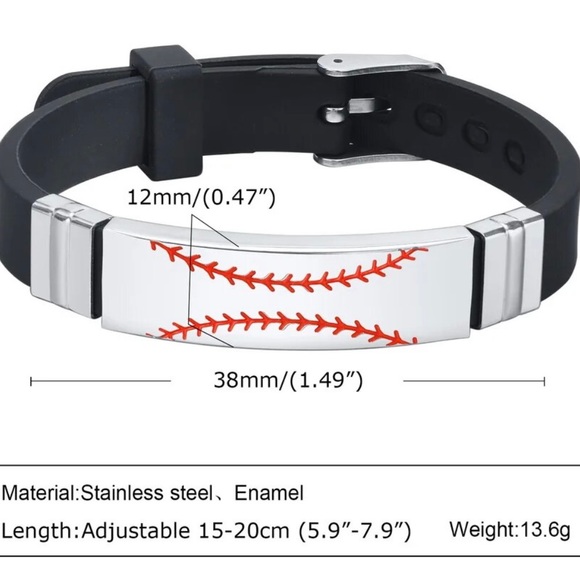 Baseball silicone bracelet - Picture 3 of 3